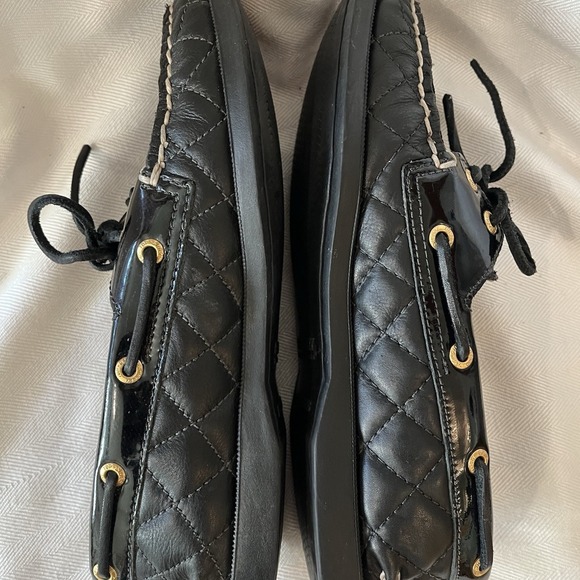 Sperry Top Sider Quilted‎ Black Leather Boat Shoes Womens Size 6 Preppy - Picture 9 of 10